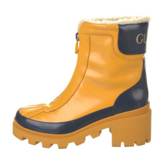 SOLD!!   Authentic GUCCI Leather Colorblock Pattern Rain Boots Size: 9 - Picture 1 of 7